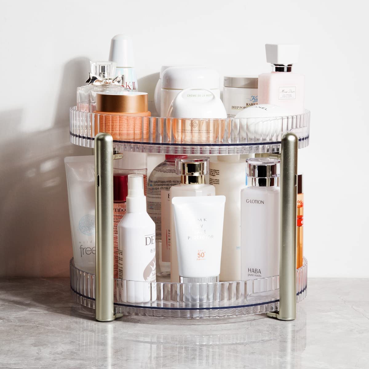 Aesthetic 2-Tier Rotating Storage Cabinet