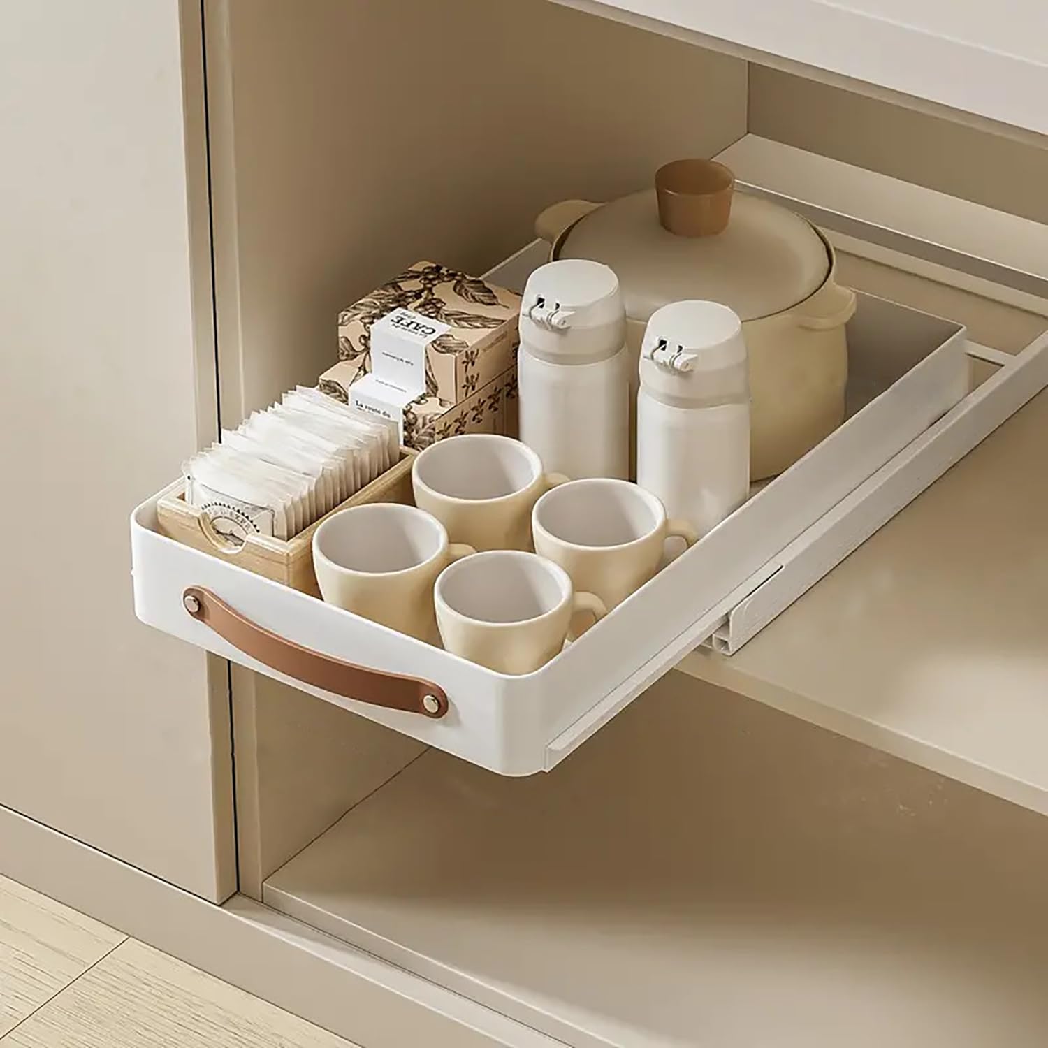 Aesthetic Slide Out Stainless Steel Cabinet