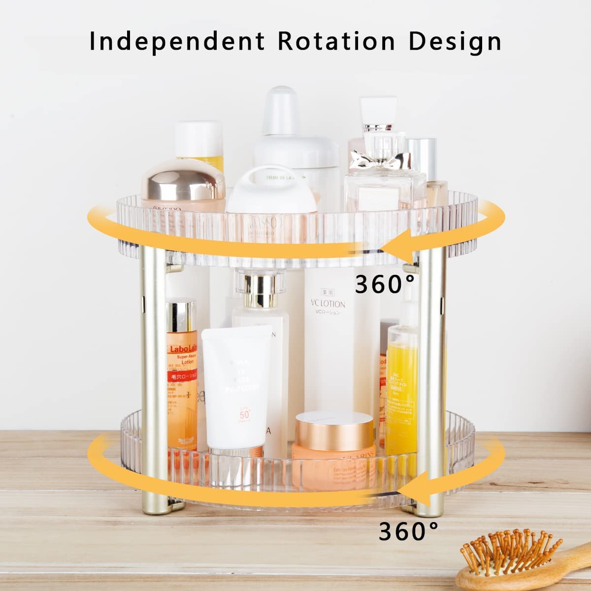 Aesthetic 2-Tier Rotating Storage Cabinet