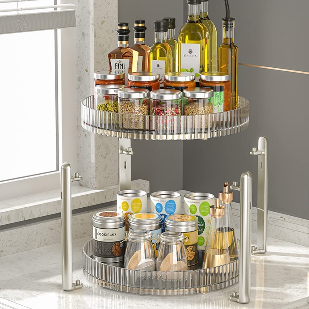 Aesthetic 2-Tier Rotating Storage Cabinet