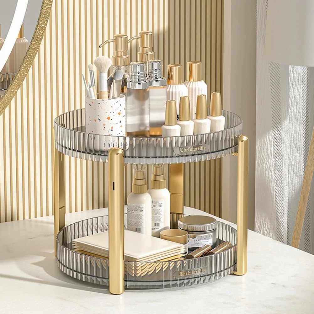 Aesthetic 2-Tier Rotating Storage Cabinet