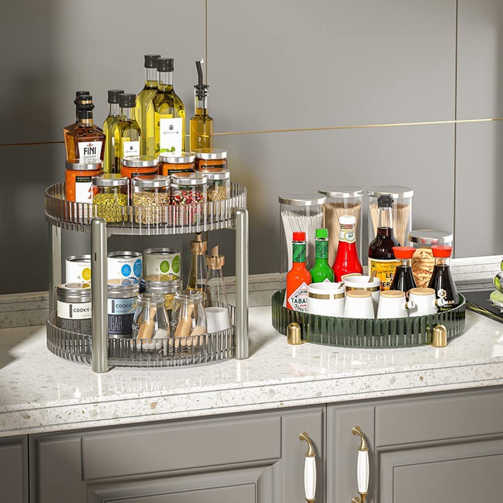 Aesthetic 2-Tier Rotating Storage Cabinet