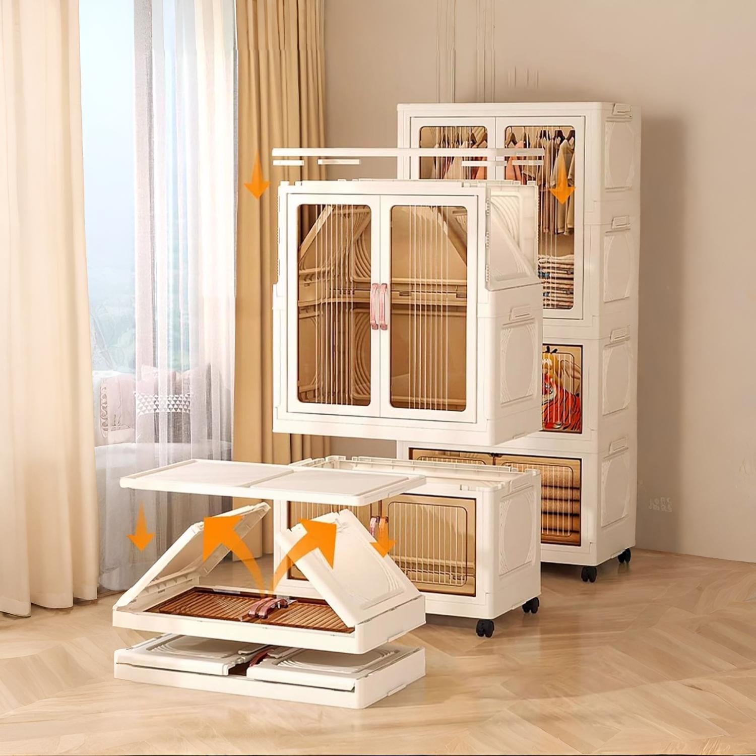 Aesthetic 3-Layer Clothes Wardrobe Cabinet