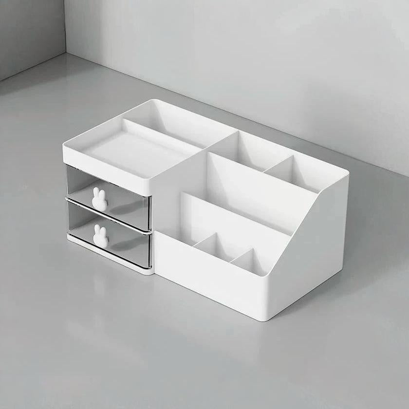 Aesthetic 2-Drawer Makeup Organizer Brush Holder