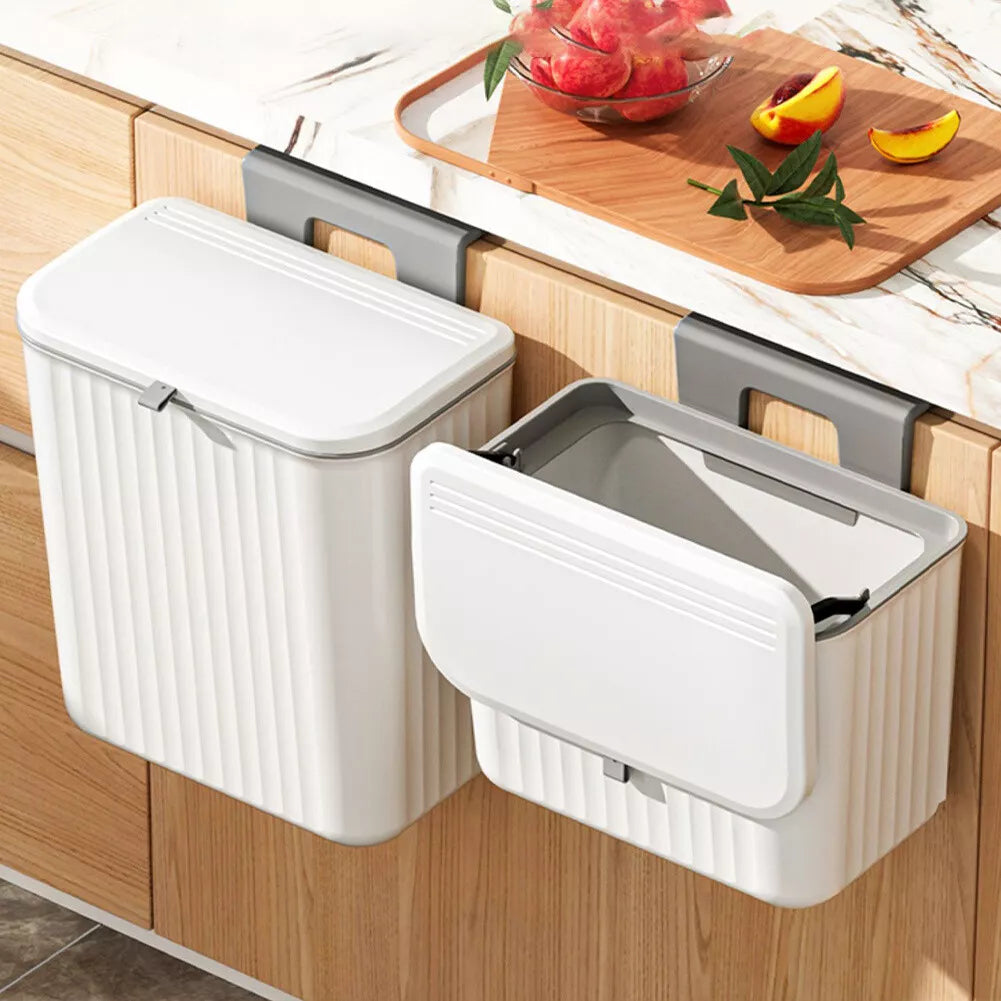 Aesthetic Hanging Kitchen Trash Can with Lid