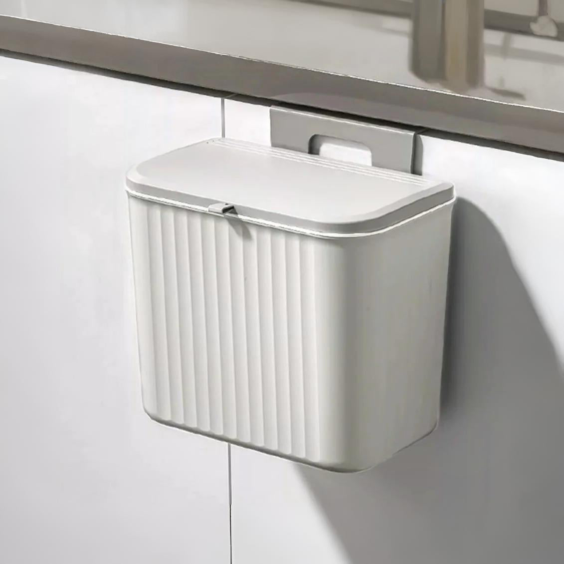 Aesthetic Hanging Kitchen Trash Can with Lid