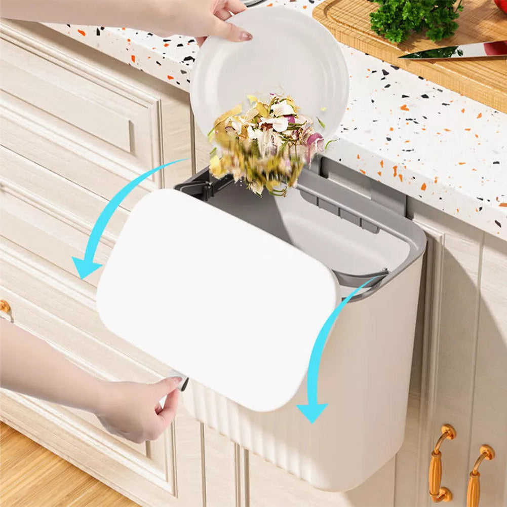 Aesthetic Hanging Kitchen Trash Can with Lid