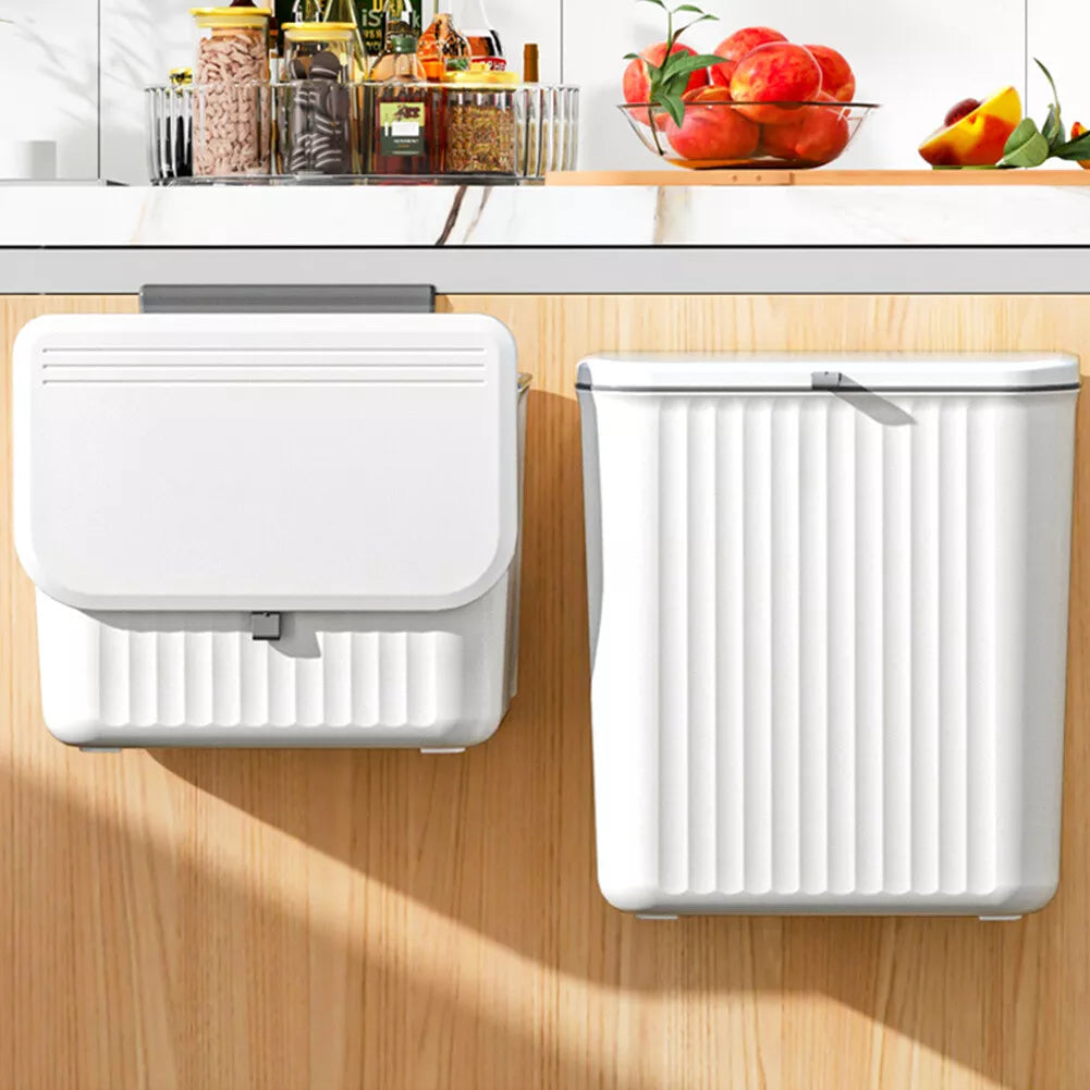 Aesthetic Hanging Kitchen Trash Can with Lid