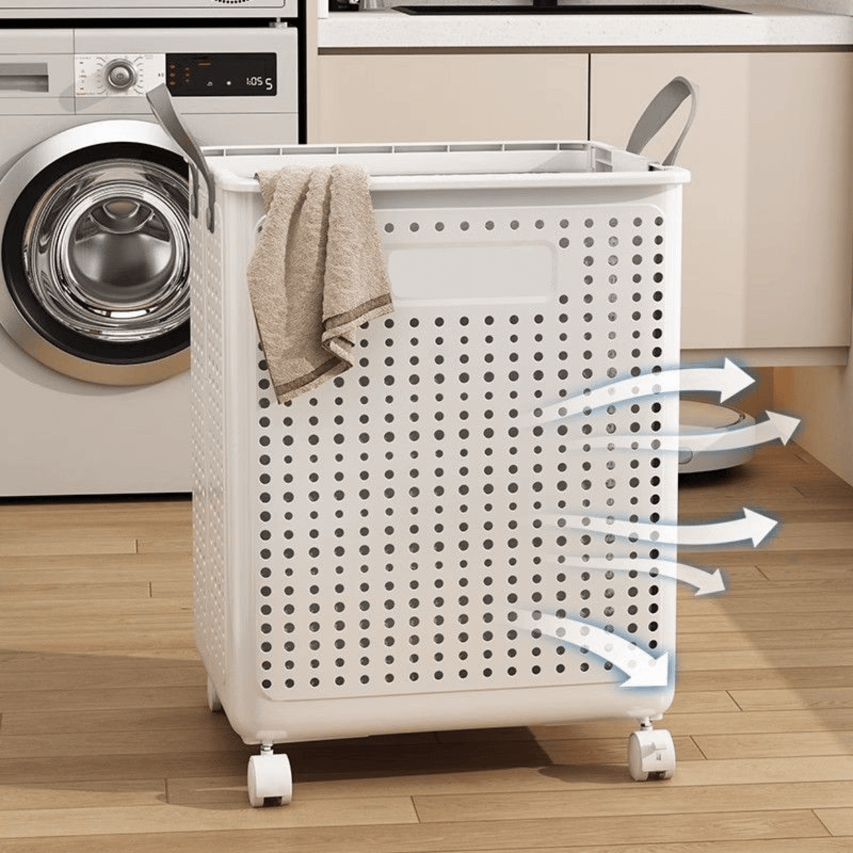 Elegant 60L Collapsible Laundry Basket