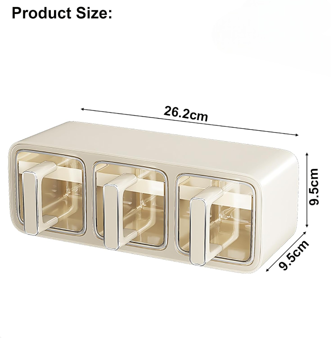 Self Adhesive 3-Grid Wall Mounted Spice Rack