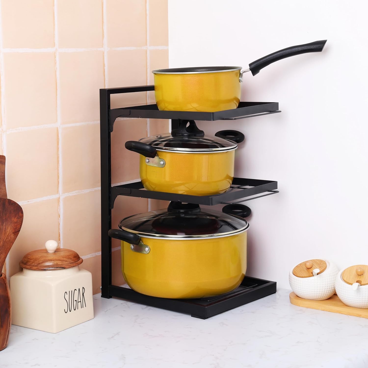 Heavy Duty 4-Layer Pot and Pan Rack