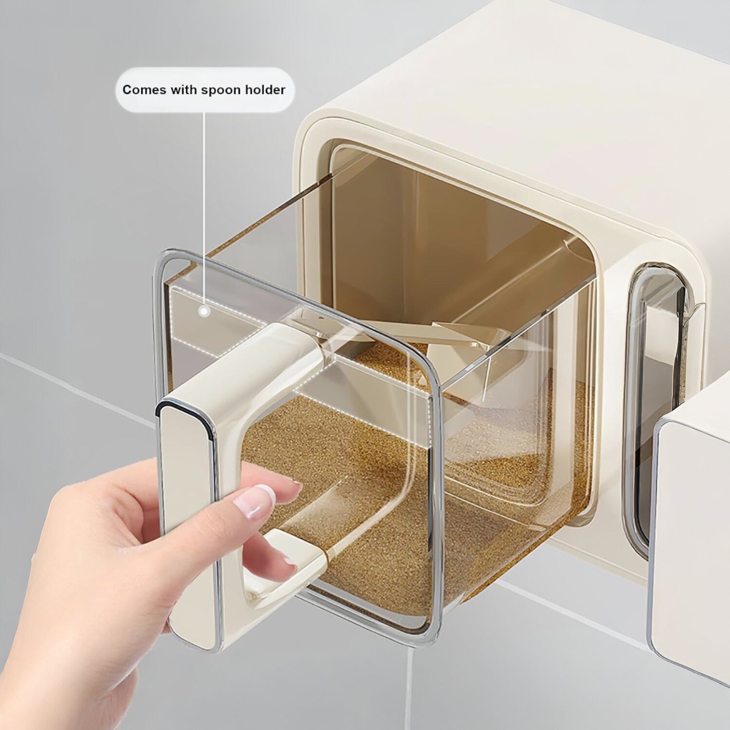 Self Adhesive 3-Grid Wall Mounted Spice Rack
