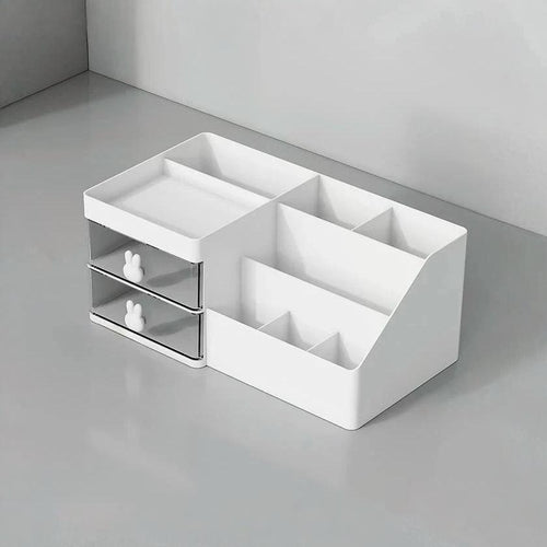 Aesthetic 2-Drawer Makeup Organizer Brush Holder