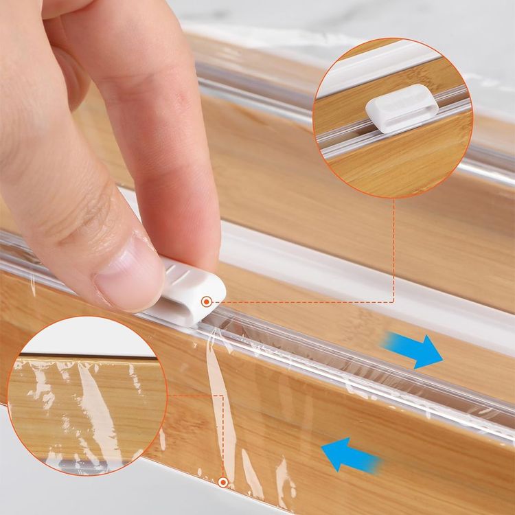 Magnetic 3-in-1 Bamboo Wrap Dispenser & Cutter